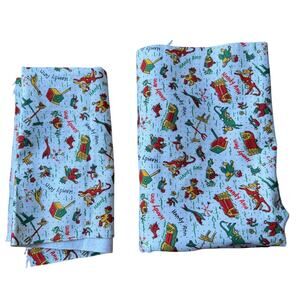 Vintage Handy Ann Fabric Remnant Farm Cow Scarecrow Red Green Quilting Sewing